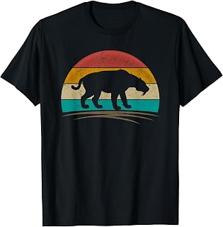 Retro Smilodon Shirt Sabertooth Tiger Animal Paleontology T-Shirt