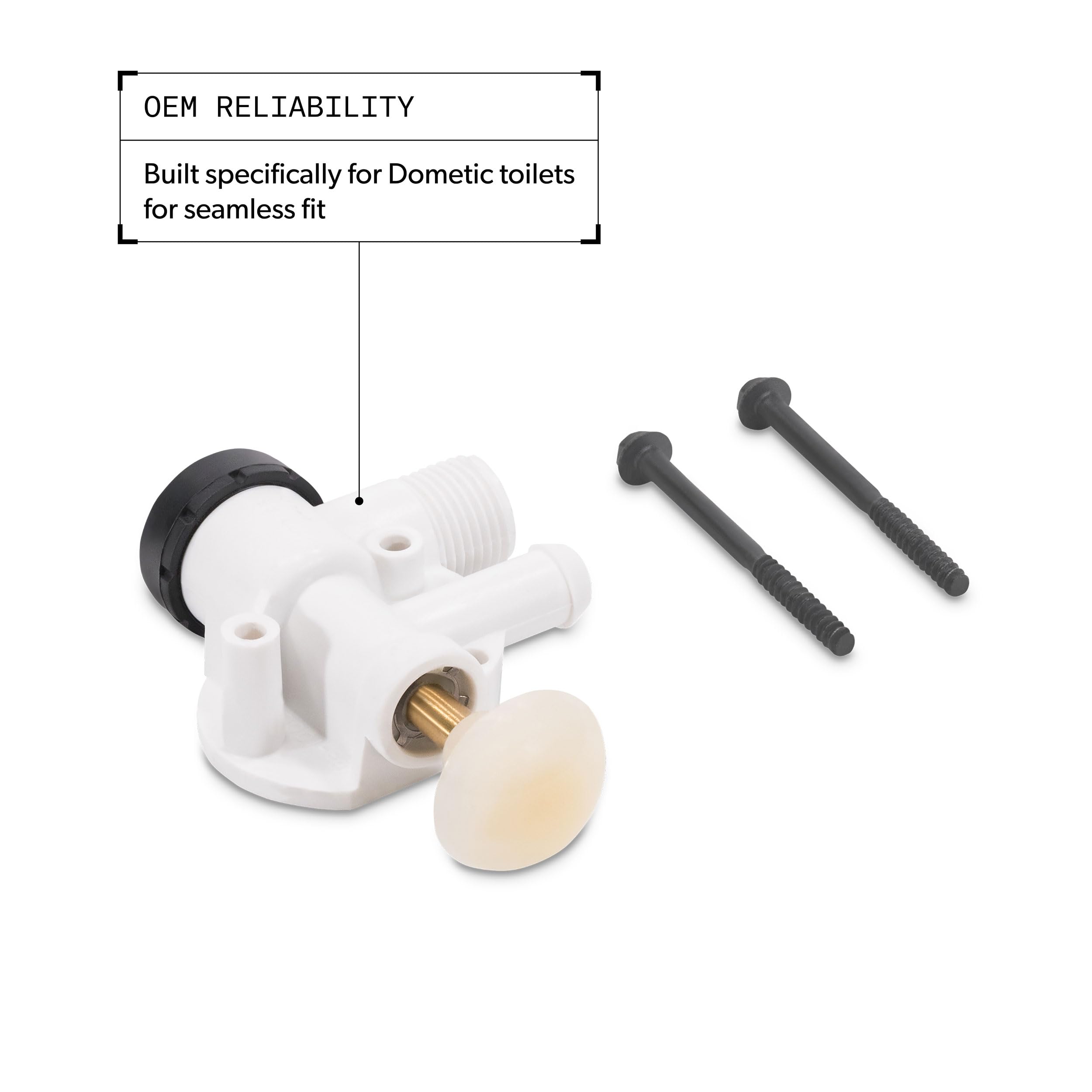 Dometic 385314349 Valve d'eau de Toilette, vis incluses | Installation Facile
