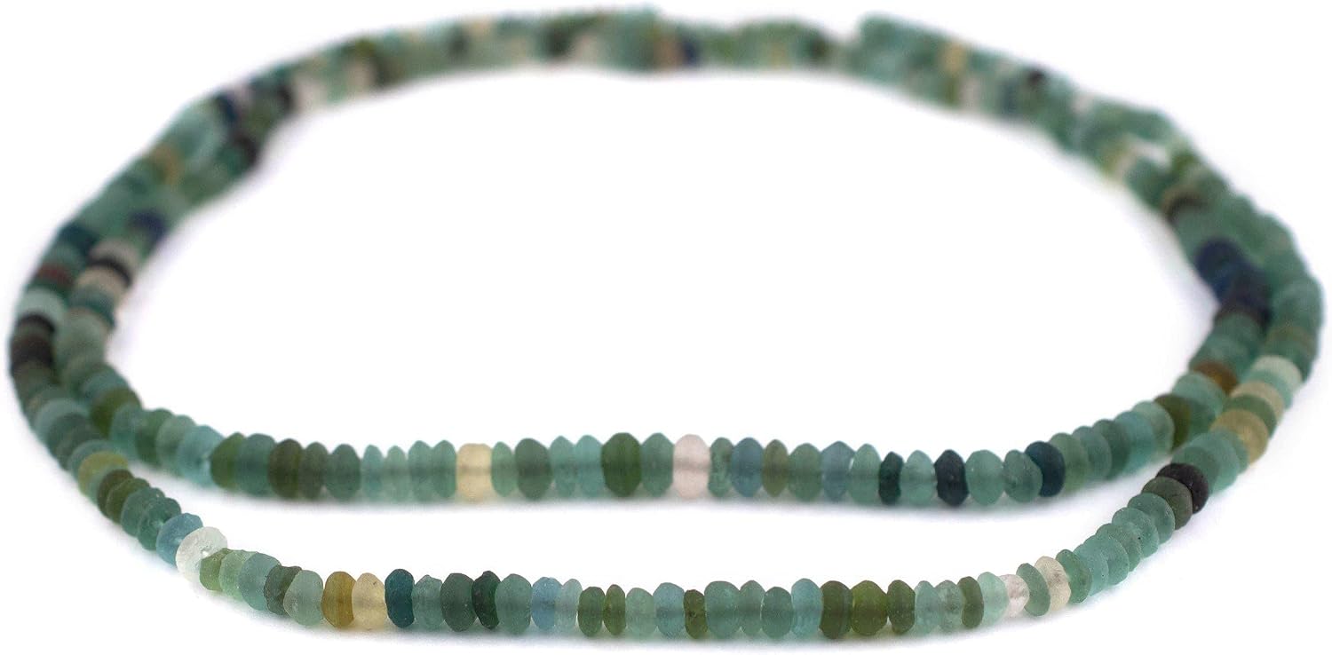 Saucer - Light Green Roman Glass Beads, Genuine Glass Found in Afghanistan, Matte Glass Beads for Jewelry Making, The Bead Chest
