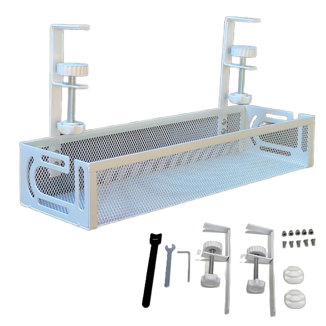 Under Desk Cable Management Tray. Ideal Cord Management Solution for Home Office. No Drill