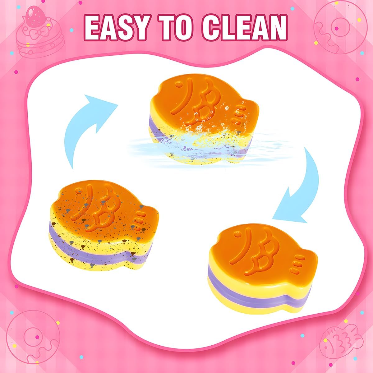 BEIREG DIY Sweet Squishy Making Kit - Make Your Own Dessert Squishies 6 Molds & 18OZ AB Silicone - Donut, Macaron, Taiyaki & More for Stress Relief Craft Gift for Girls Kids Party Favors