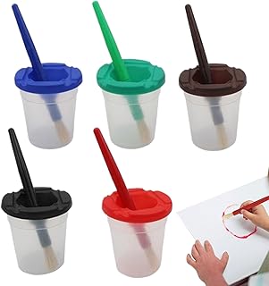 子供用絵の具カップ - こぼれない再利用可能密閉蓋早期学習知育玩具 | 子供向け初心者用絵の具カップ - 教室 向け ホームスクール 向け アートクラフト 向け 学習活動 向け
