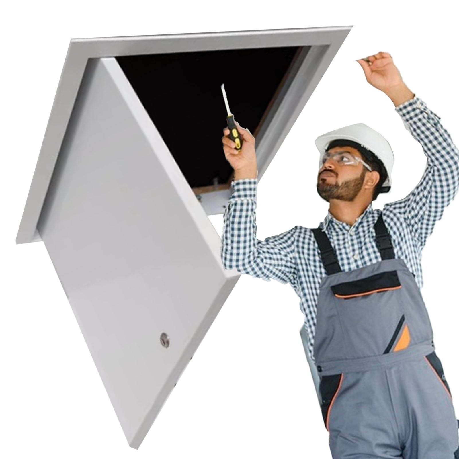 Minglez Metal Access Panel for Ceiling 400 x 400 300 x 300 400 x 600 150 x 150mm, Small Access Doors for Drywall/Attic/Plumbing, Inspection Hatch Cover(500x400mm/20x16in)