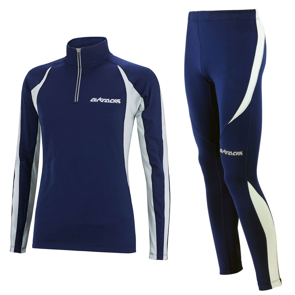 Juego de mallas y camiseta térmica Airtracks unisex, pantalones largos y camiseta térmica de manga larga, transpirable, reflectores