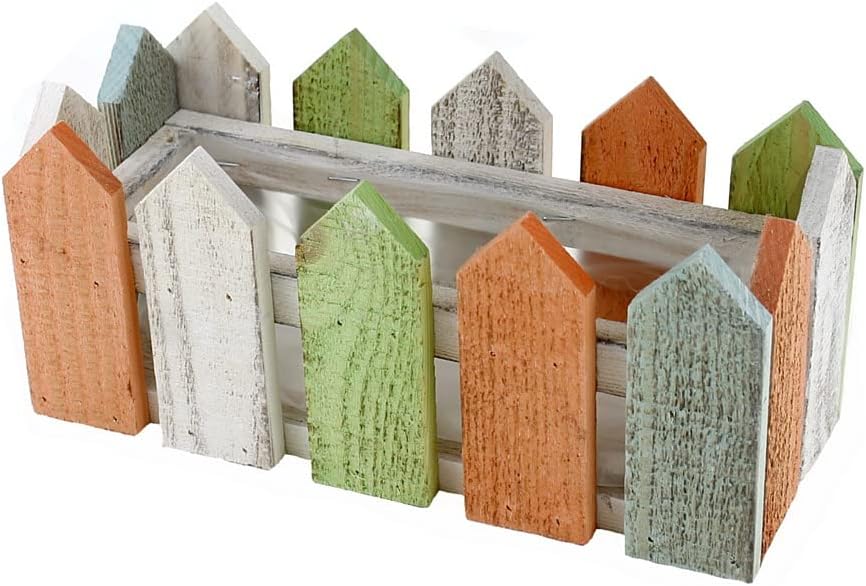 Jardinera para plantas, multicolor con lámina, 27,5 x 12,5 x 12 cm