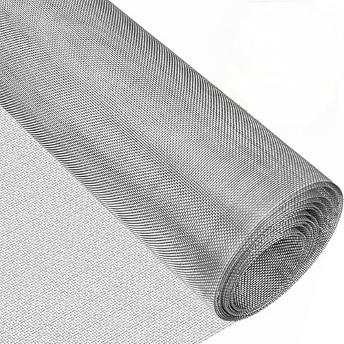 AHAQU 304 Stainless Steel Mesh Roll 30cmx4m Metal Rodent Mesh 20 Mesh Fine Wire Mesh Mouse Insect Mesh for Vents Windows Air Brick Covers Garden Doors