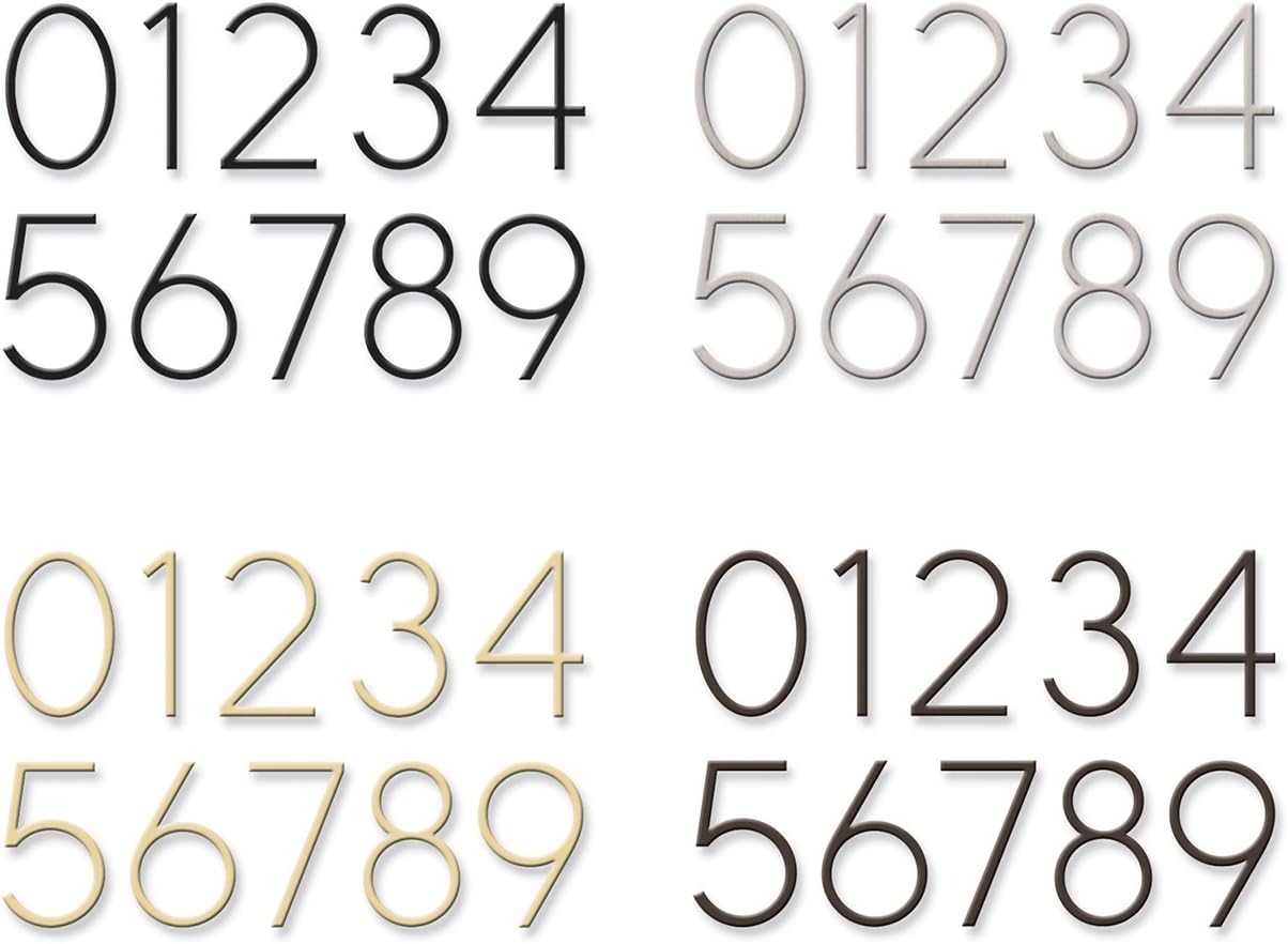 Brass Modern House Number 9, 5.5" x 8.25"