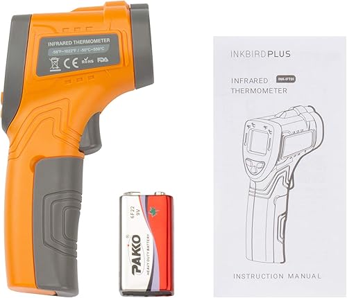 Miniatura 7 de Inkbird Termómetro infrarrojo para pistola de temperatura de cocción, pistola termómetro láser digital para horno de pizza y reptiles, -581022