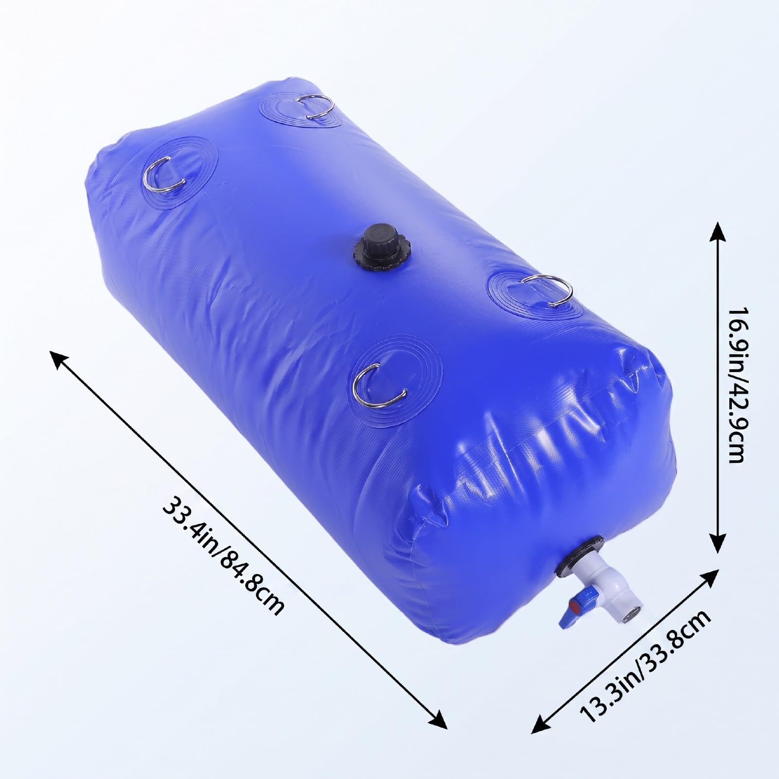 Fockety Składany Zbiornik na Wodę, 110L 29Gal, Przenośny Tank | Tkanina PVC 500D, Szczelne Zgrzewane Szwy, Szybkie Podłączenie Węża, Oszczędność Miejsca podczas Przechowywania, do
