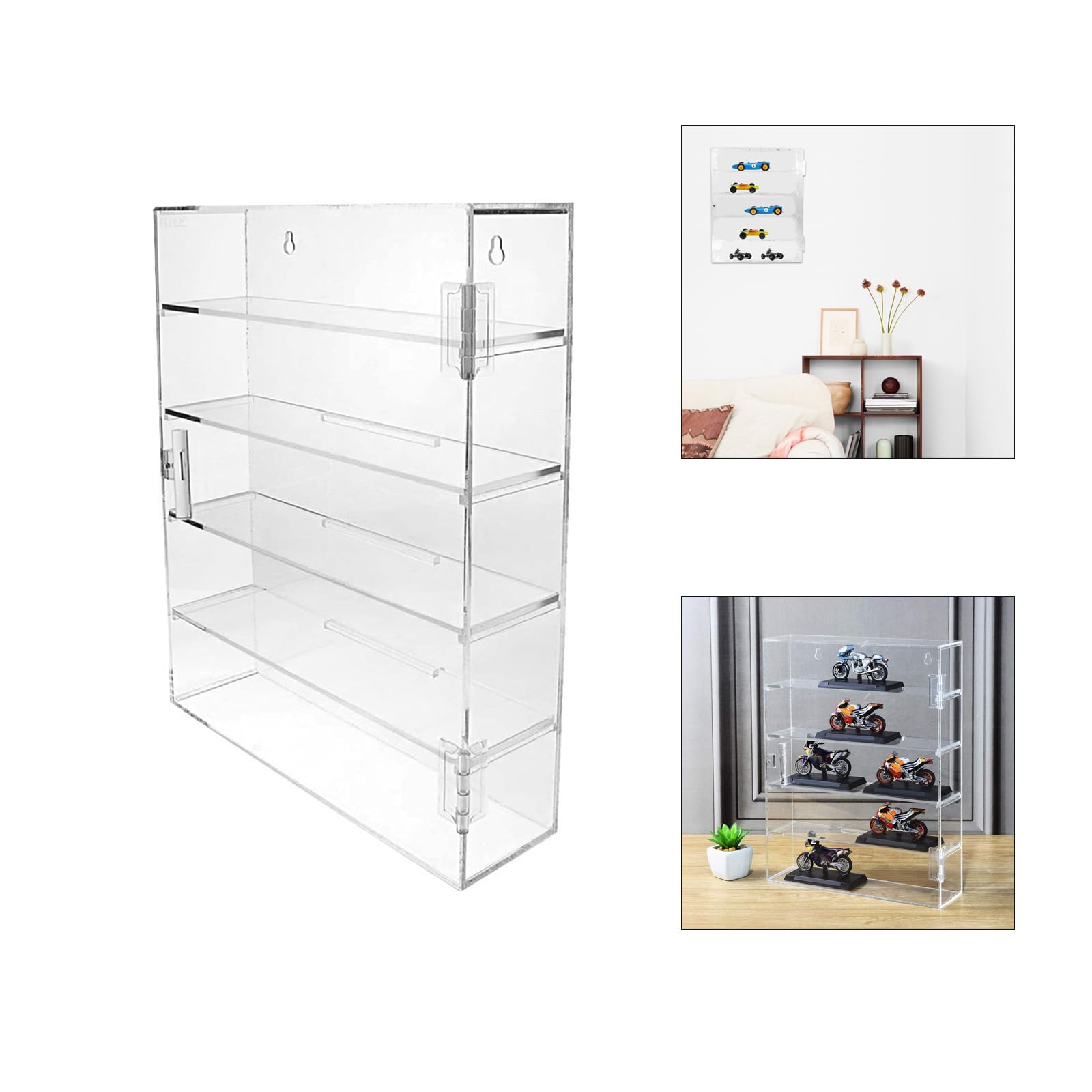 Vitrina a prueba de polvo para figuras de acción coleccionables y juguetes, caja organizadora grande con acrílico de fácil montaje decorativo