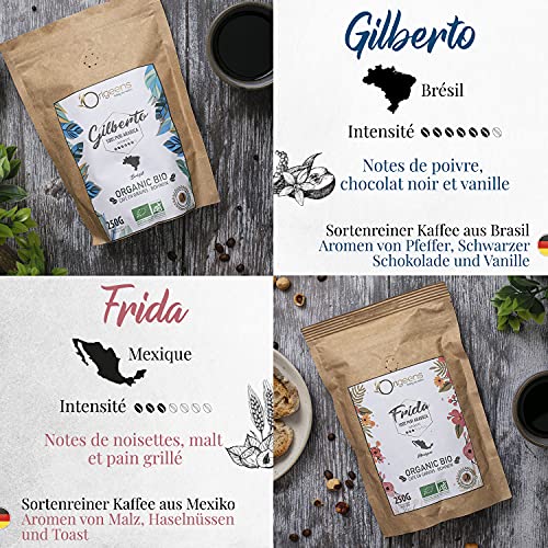 ORIGEENS BIO KOFFIEBONEN 1kg | Arabica Koffie Bonen | Probeerset, Ambachtelijk Gebrand, 4x250g | Cadeau-idee - Afbeelding 4