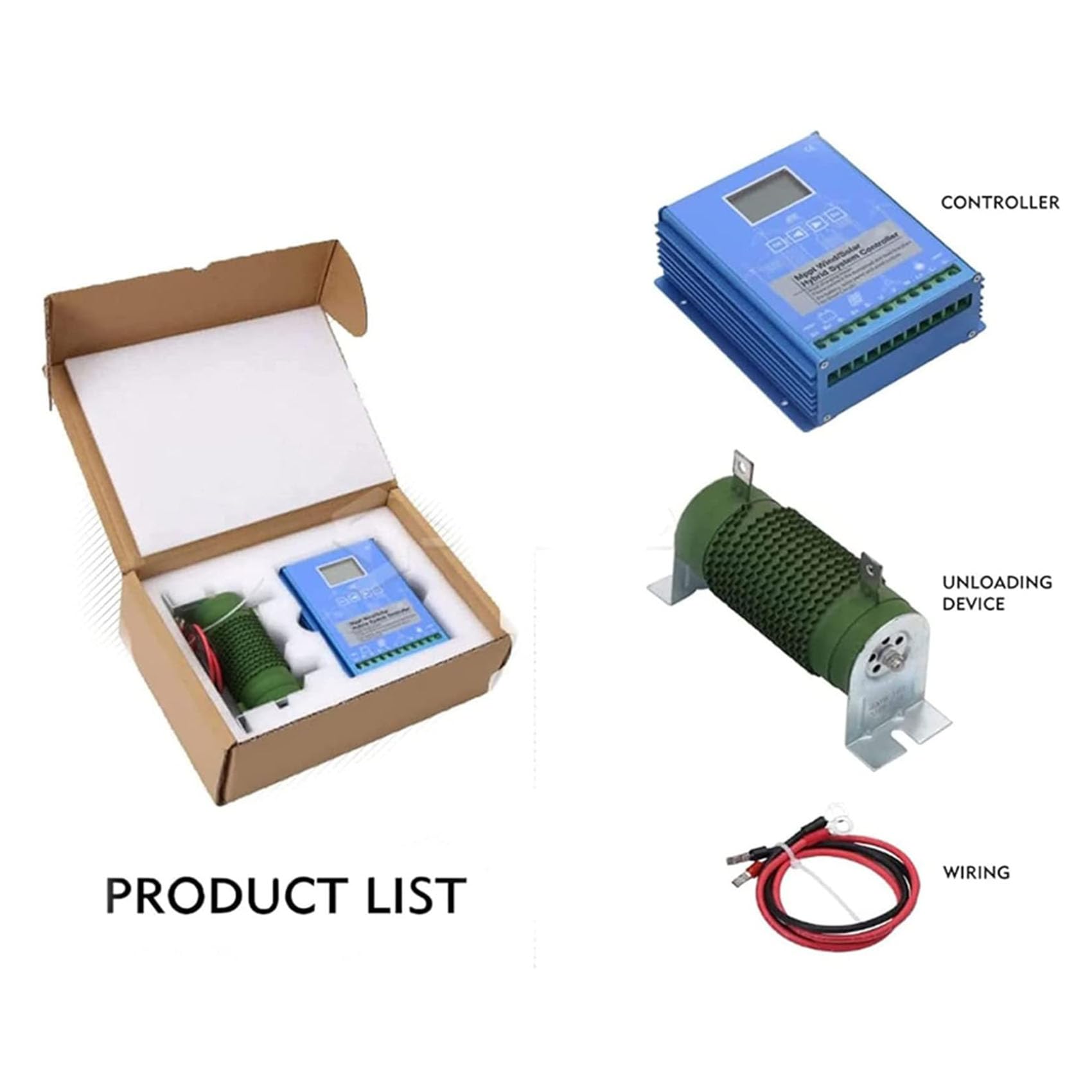 Regolatore di carica ibrido solare eolico 9000 W MPPT 12 V 24 48 V 220 V con display LCD e carico di scarico per casa, barca e illuminazione stradale
