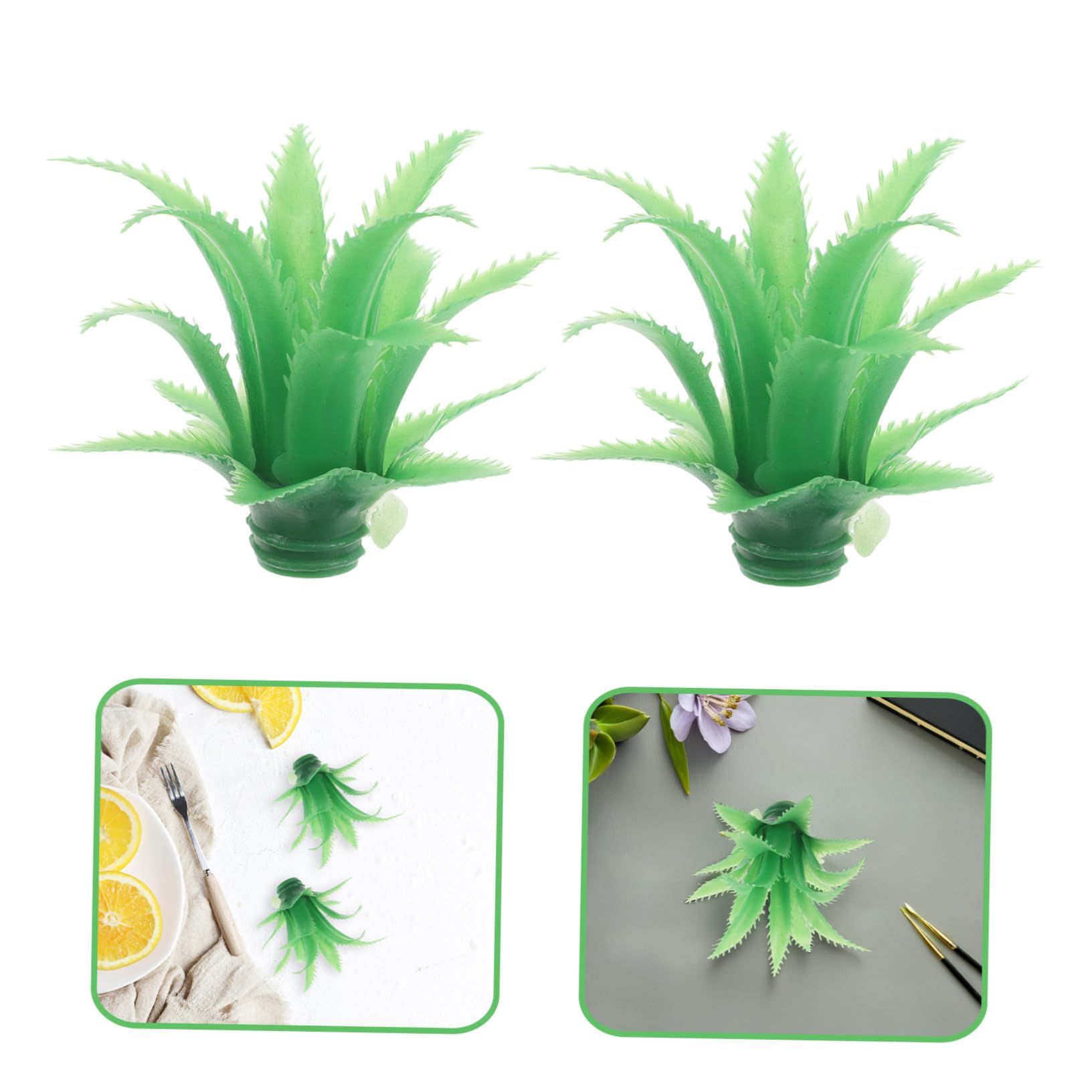 ABOOFAN 75 Piezas Hojas De Piña Simuladas Hojas De Flores Artificiales Verde El Plastico