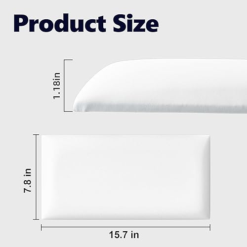 Miniatura 2 de Paneles de pared tapizados para cabecero de color negro, paquete de 4 paneles de 7.8 x 15.7 pulgadas, panel de pared 3D anticolisión, panel de pared