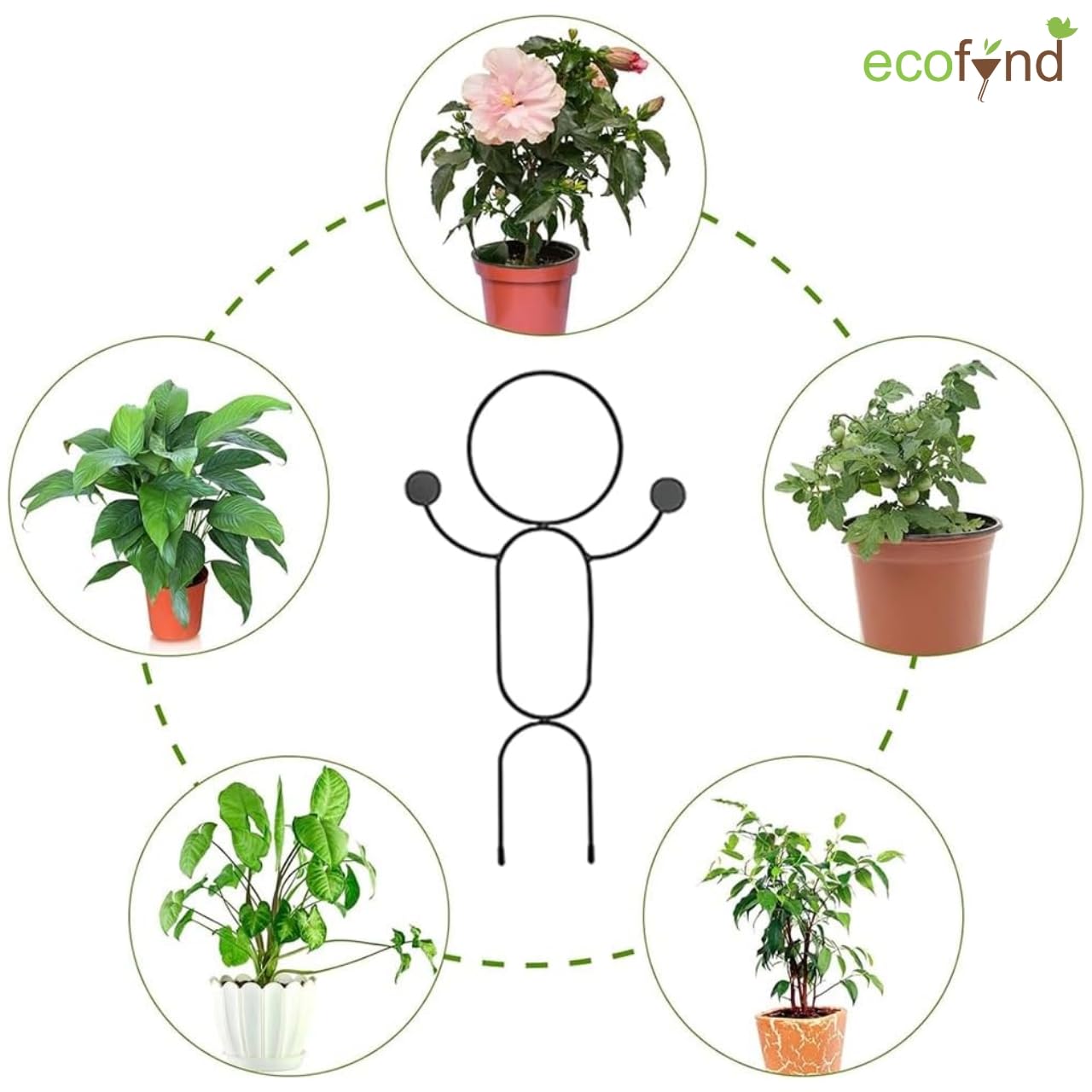 ecofynd Krata do roślin pnących na zewnątrz, kratka ogrodowa do roślin doniczkowych, wsparcie roślin do warzyw, winorośli i kwiatów, do wnętrz, kreatywna kratka dekoracyjna do roślin (5 sztuk, BLK