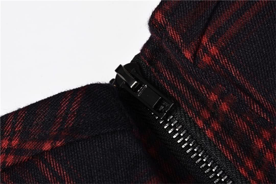 Women Retro Gothic Girls Mini Dress Red Black Pleated Plaid Punk Hip Hop Short Dresses