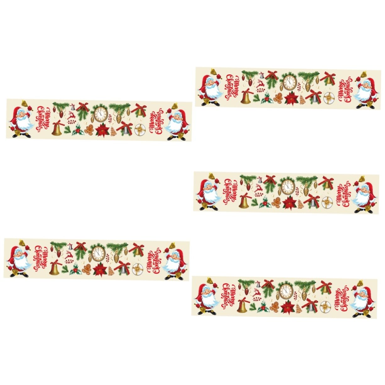 Alipis 5 Pièces Chemin de table de Noël chemin table noel nappes de noel napperons de table à manger ornement de table nappe de noël Décorations de Noël chemin de table de fête Colorful