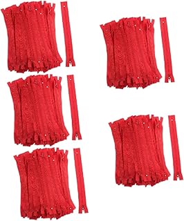 Abaodam 500 Peças Roupas Com Zíper Roupas Zíper Alfaiate Costura Artesanato Bolsa Fixador De Zíper Vermelho Zíper Branco Zíper Kits De Artesanato Em Massa Acessórios De Costura Alfaiate