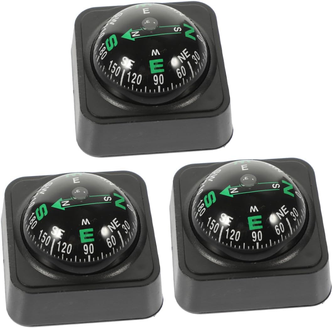 Levemolo 3pcs Car Dashboard Compass Ball Adjustable On-Board Navigation Compass for Vehicle Mount Suitable for Cars Boats Motorcycles Outdoor Use