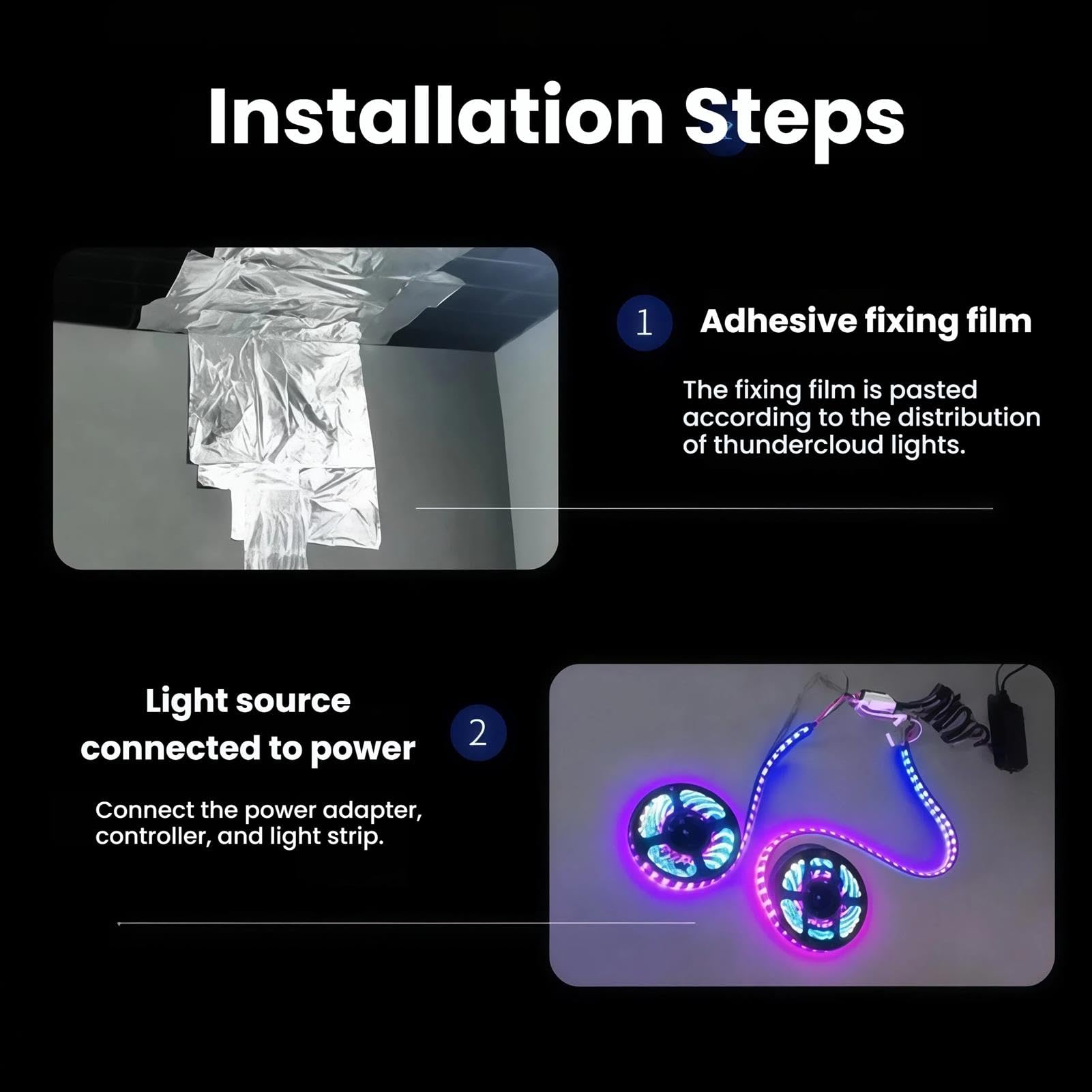 3D Thundercloud LED nastrojowe światło z kolorowymi efektami błyskawicy DIY do pokoi gier, barów i dekoracji imprezowych