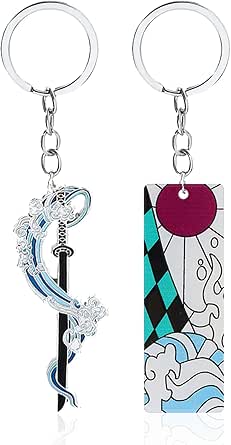 WKxinxuan Demon Slayer Keychain, 2 Hunter Key Chain Demon, Anime Key
