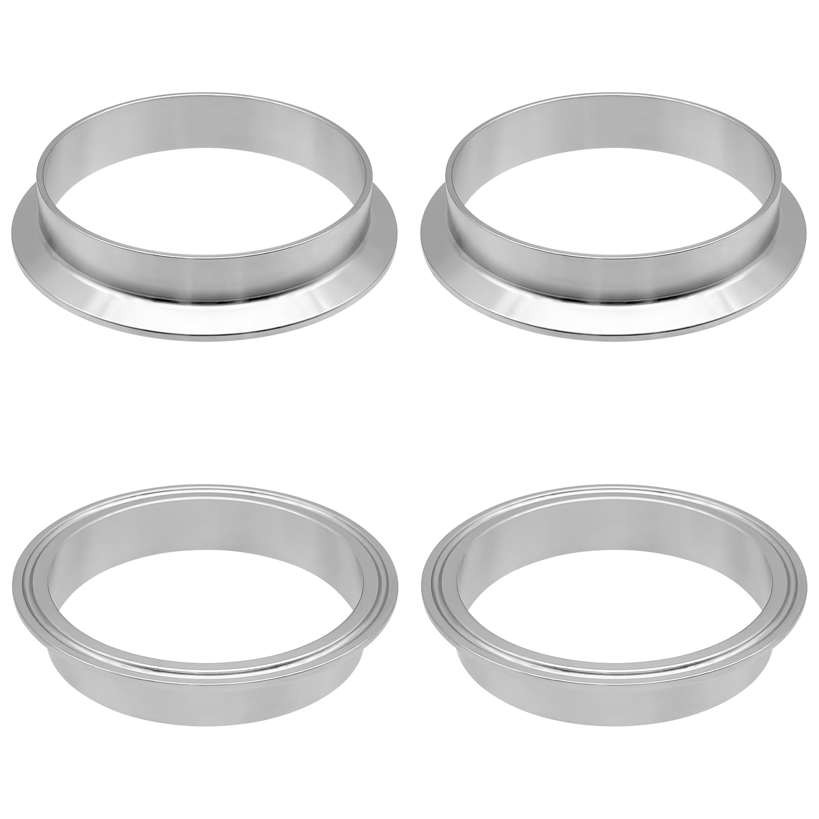 Abrazaderas Tri-Clamp de 10,2 cm para montaje rápido de mangueras sanitarias de 304
