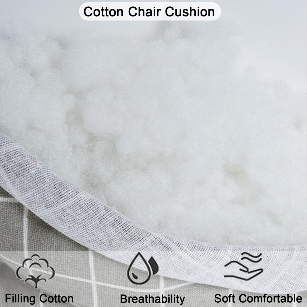 YOUNGC Lot de 4 Coussins de Chaise de Jardin carrés, Coussins de siège antidérapants Ultra épais, Coussins de Chaise Respirants pour chaises de Bureau, Cuisine, F, 17,7 x 17,7 po