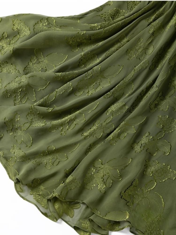 Mulberry Silk Cut Flower 3 Meters Pendulum Oblique Cut Without Splicing Elastic Waist Long Skirt Skirt Elegant Skirt