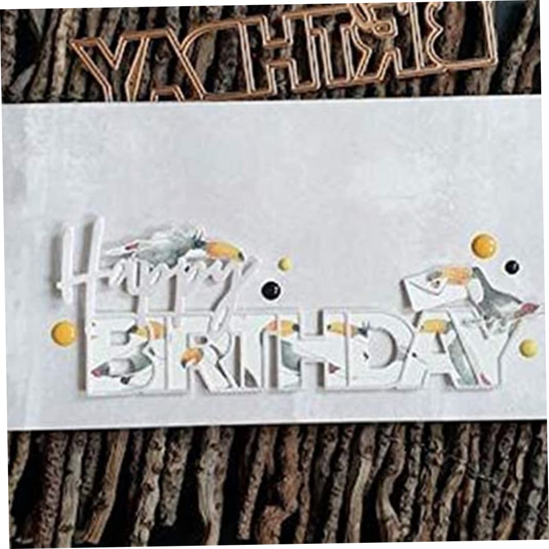 BETESSIN 2pcs Stanzschablonen Geburtstag Stanzform Alles Gute Zum Geburtstag Schriftzüge