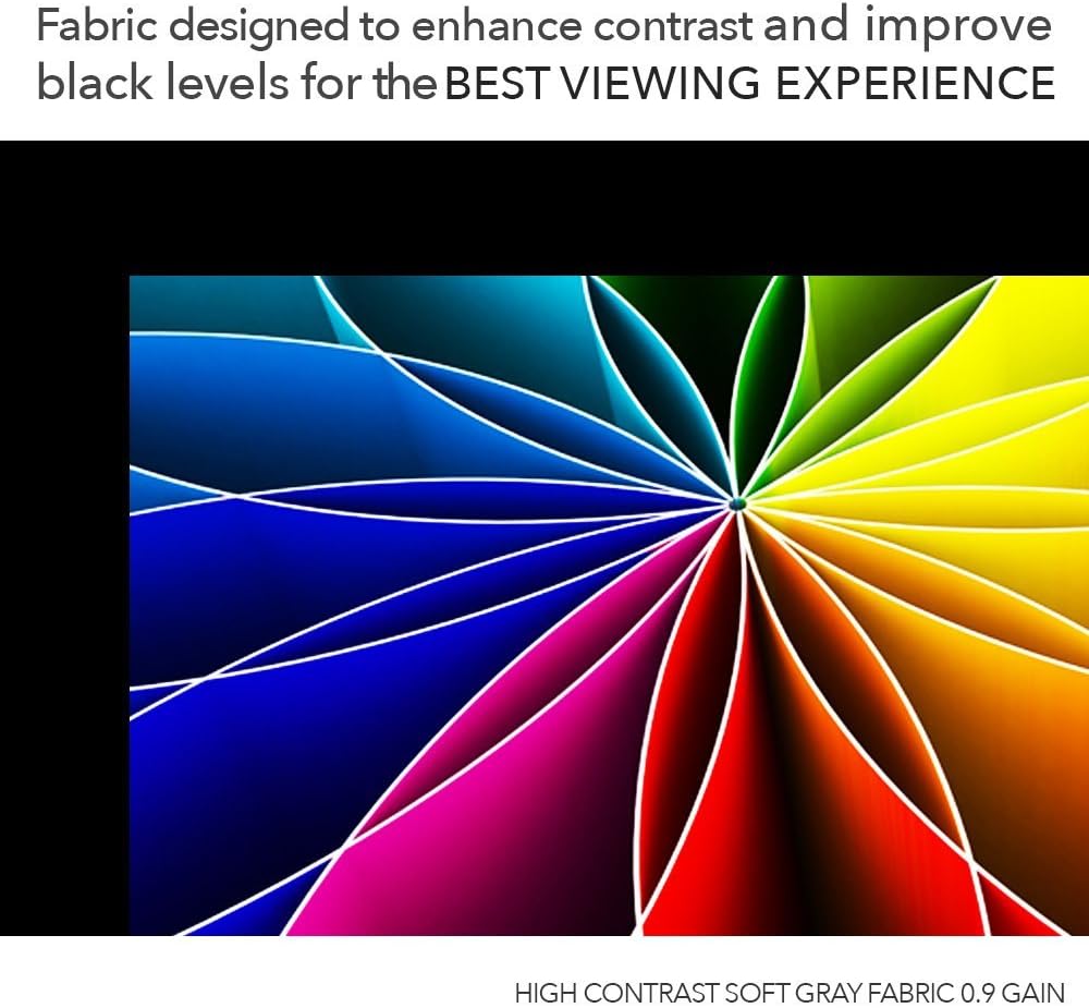 QualGear 100-Inch Fixed Frame Projector Screen, 16: 9 High Contrast Gray at 0.9 Gain (Qg-PS-Ff6-169-100-G)