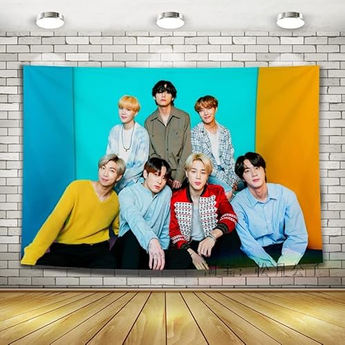 LXYA BTS Mercancía BTS Bangtan Boys Tapestry poliéster póster Arte Colgando Tapiz Divertido for Sala de Estar Dormitorio Dormitorio decoración del hogar EJÉRCITO Regalo Caliente Cover