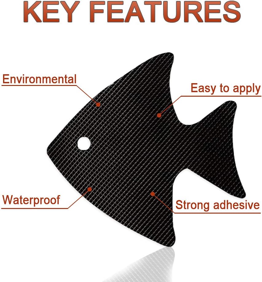 Aevoe 10 Pieces Non-Slip Bathtub Stickers, Cute Fish Shape Anti-Slip Stickers for Bathtub and Showers, Black : Home & Kitchen