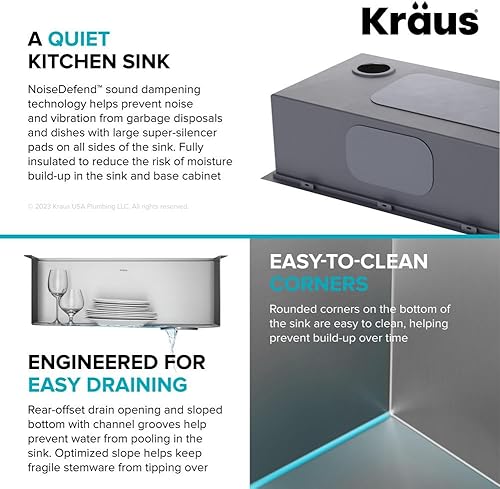 Miniatura 15 de KRAUS KWT311-25 Kore - Fregadero de cocina con estación de trabajo de 25 pulgadas, empotrado, acero inoxidable de calibre 16, con reborde integrado