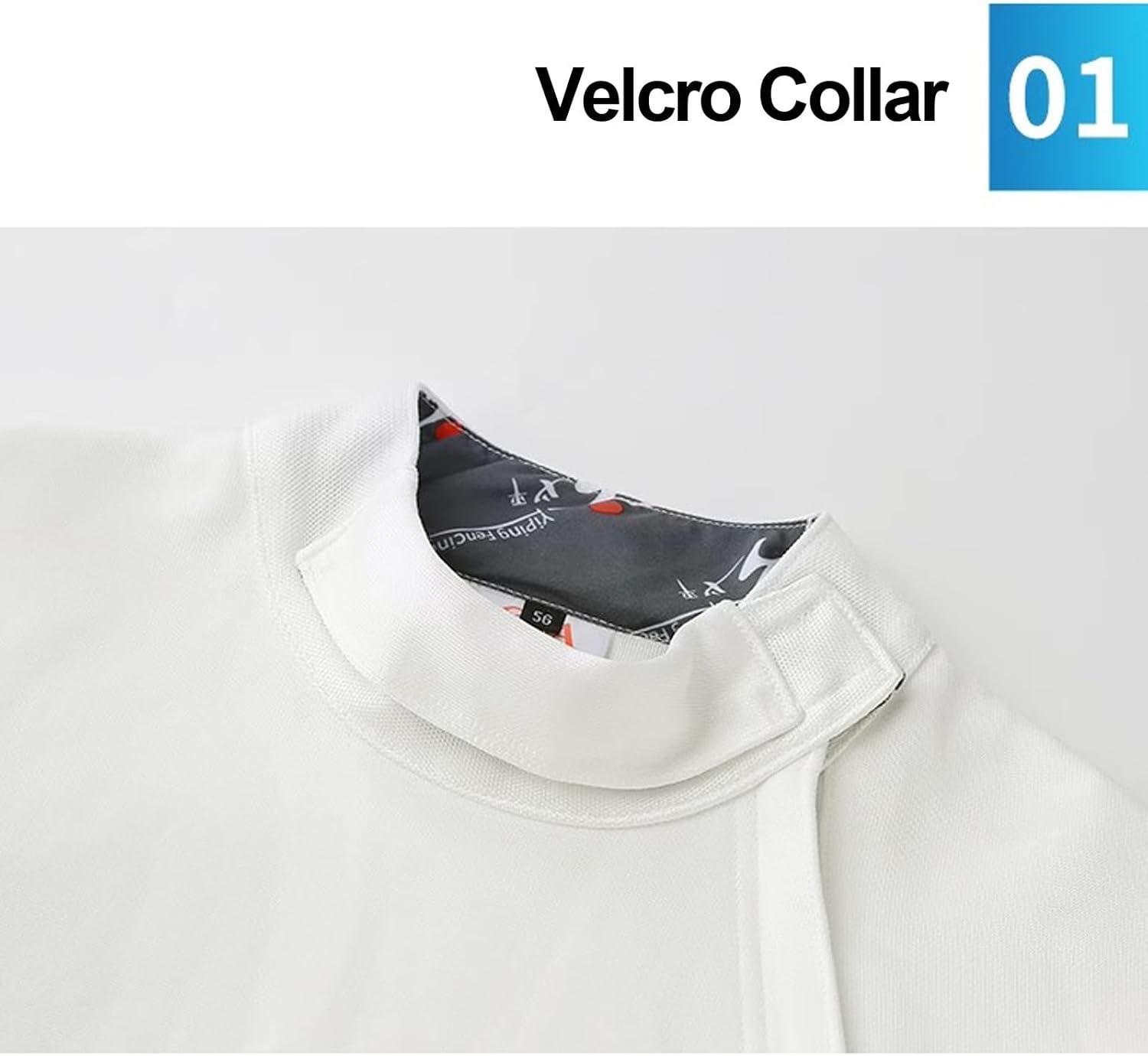 Fencing Uniform, 450N Ice Silk Fencing Tops, Fencing Protective Clothing, Foil/Epee/Saber Fencing Equipment(Color:White Left Hand,Size:56#)