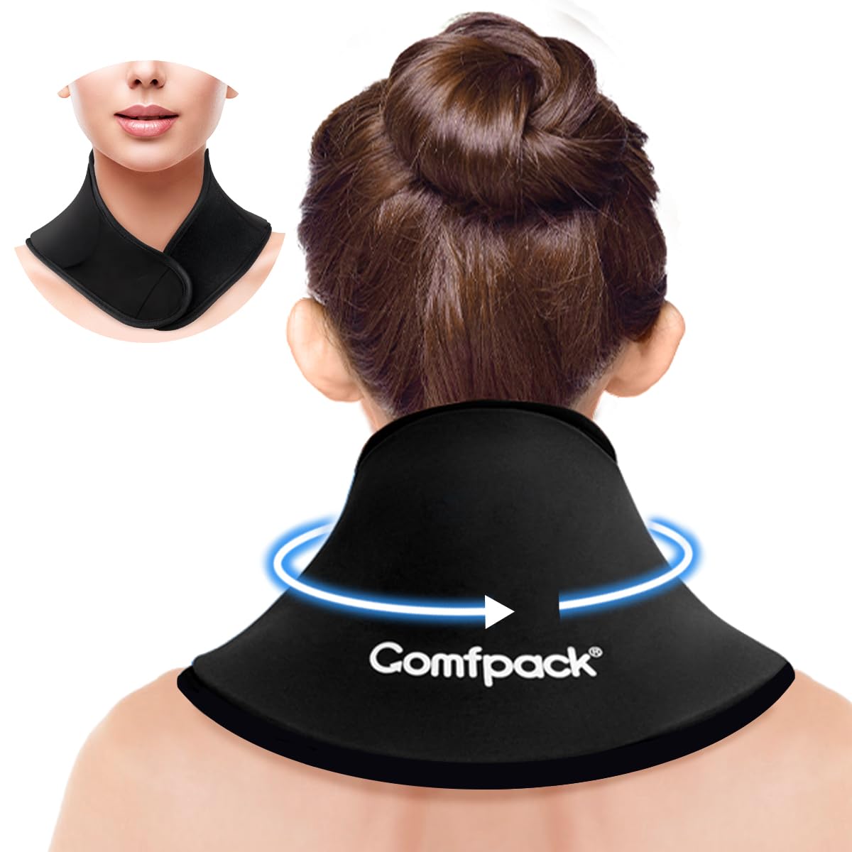 Neck Ice Pack Wrap Gel for Pain Relief, Soft Cooling Pad for Cervical Shoulder, Flexible Gel Ice Pack for Surgery, Injuries, Swelling, Stiffness, Muscle Tension