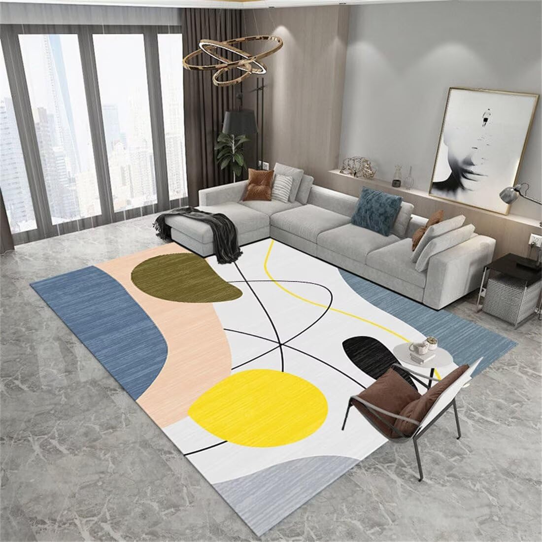 Décoration chambre ado fille avec ce grand tapis de canapé coloré 70x200cm