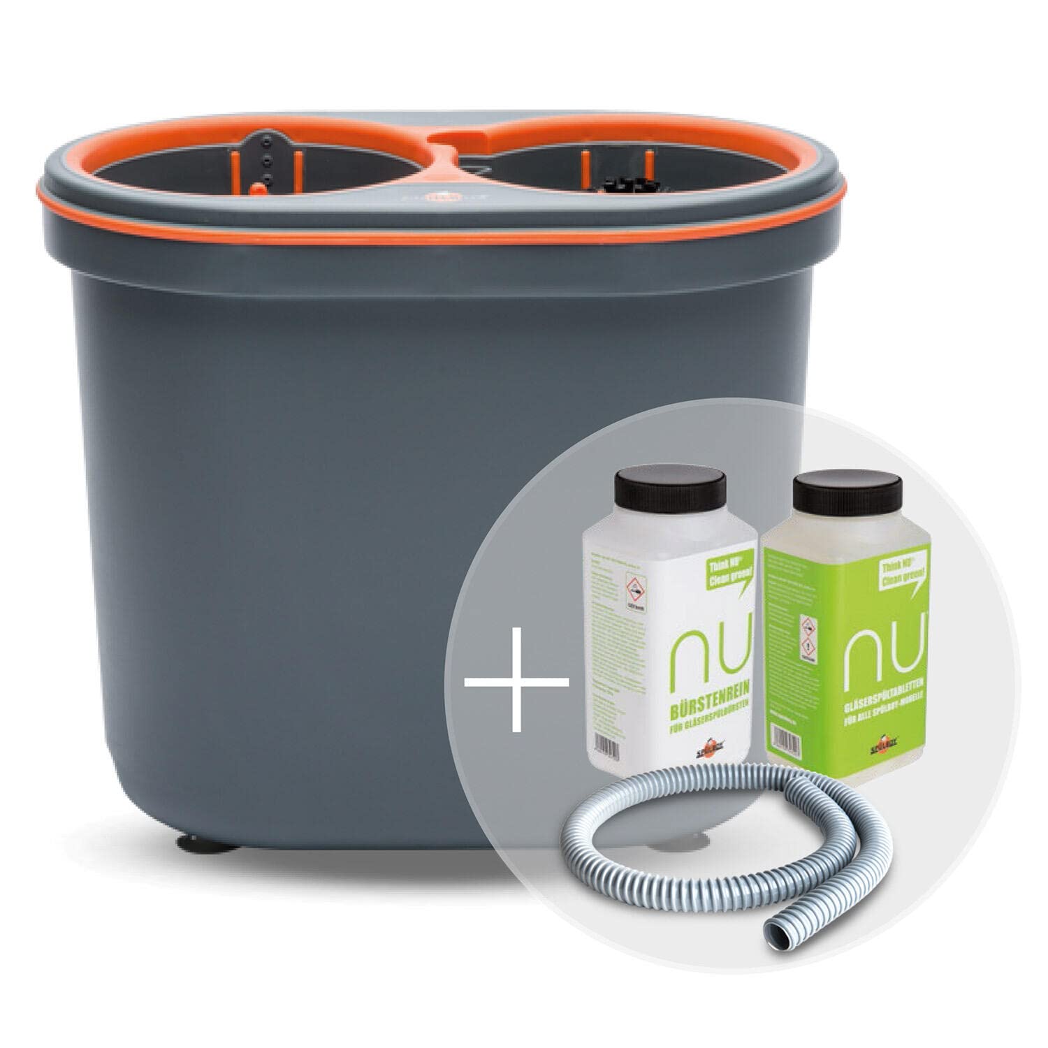SPÜLBOY® Lavastoviglie, autoportante, plastica, portatile con tubo, tubo da 1 metro, programma rapido, per la pulizia del vetro, piccole cucine, bar, caffetterie, picnic, campeggio, barche, camper