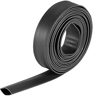 Tool parts Heat Shrink Tubing 10mm Dia 17mm Flat Width 2:1 Ratio 10ft - Black