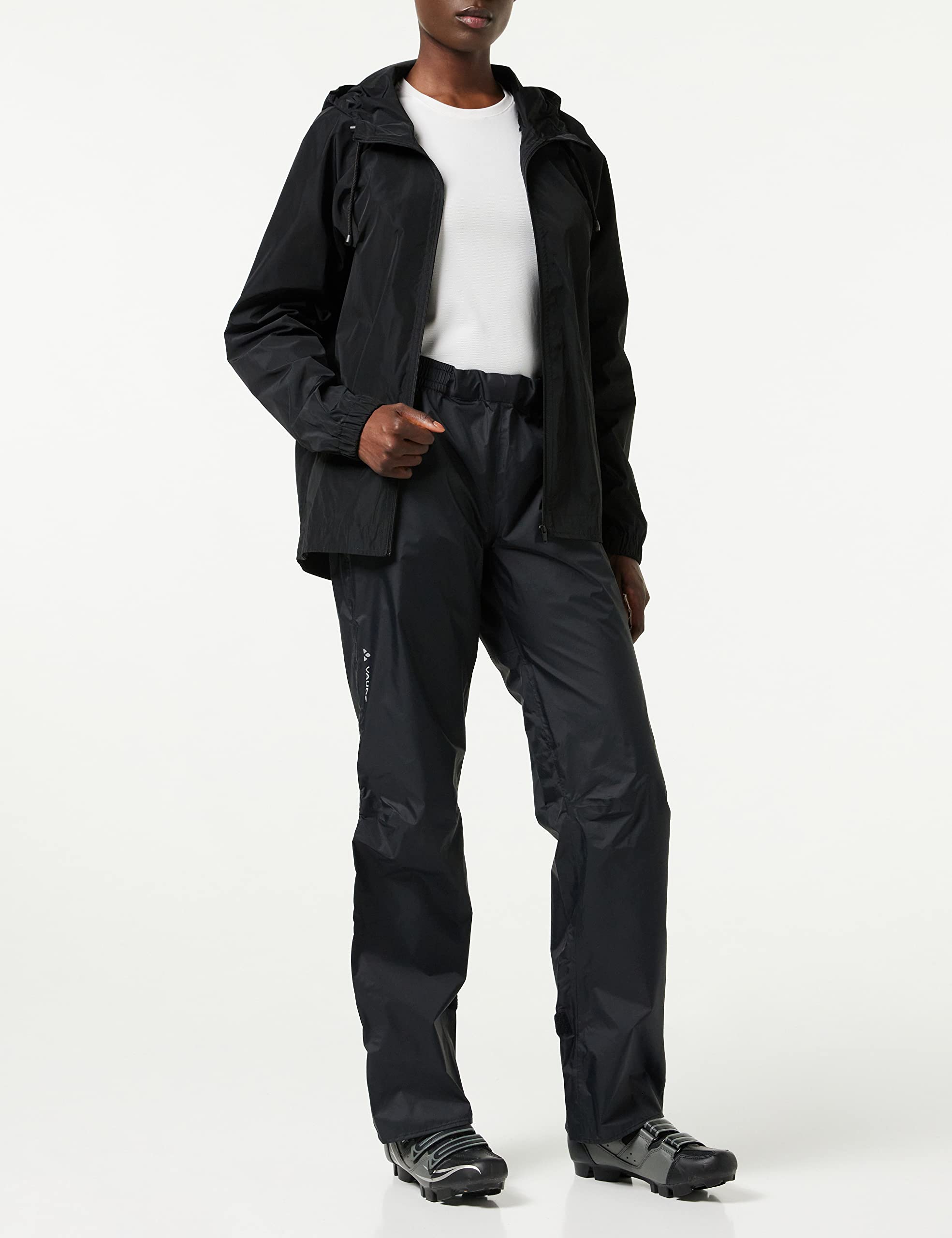 VAUDE Regenhose Damen Drop Pants II, wasserdichte Outdoorhose für Fahrrad, leichte Überhose, atmungsaktive Fahrradhose, schnell überziehbar