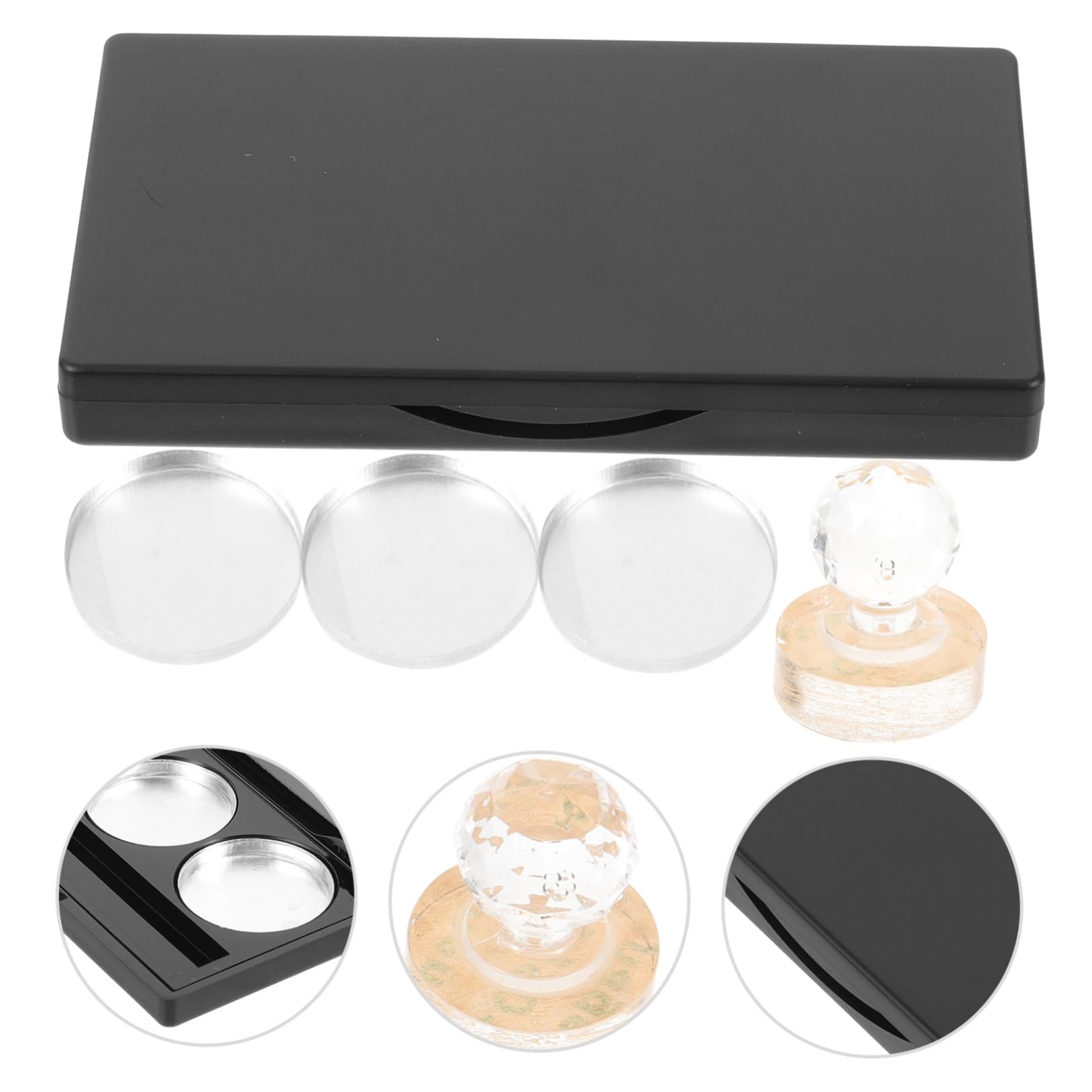 HONMEET Diy Eyeshadow Palette Set 3 Compartment Shadow Box Portable Makeup Case Mirror