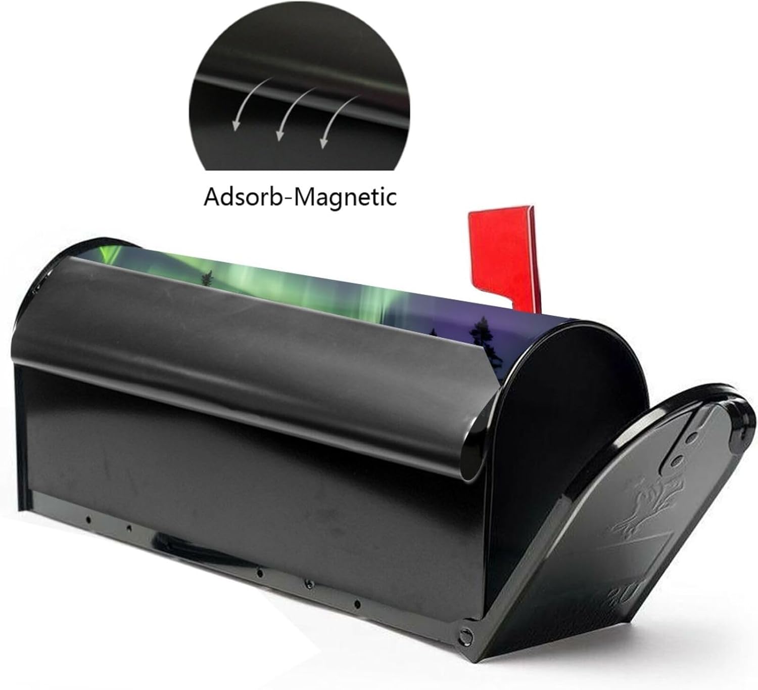 Dark Northern Lights Mailbox Covers Magnetic Post Box Cover Wraps Standard Size 21x18 Inches for Garden Yard Decor