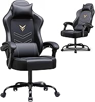 GTPLAYER Ergonomic Gaming Chair Recliner with Headrest, Lumbar Support, Footrest & Metal Frame - High Back Office Home Chair, Black