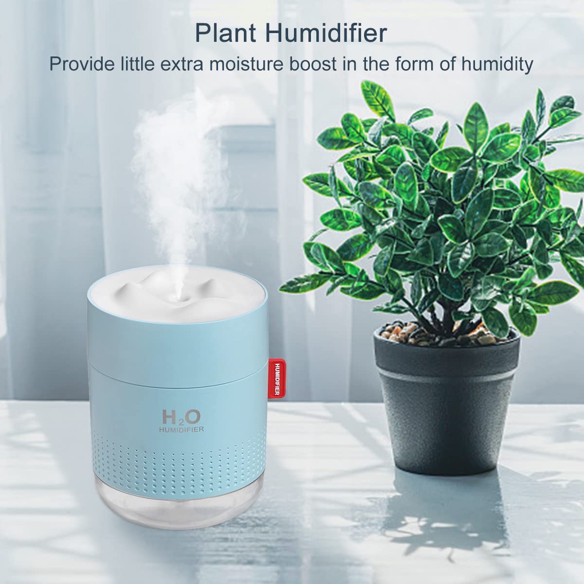 Mini-Pflanzen-Luftbefeuchter fr den Innenbereich, khler Nebel mit 10  Baumwoll-Filterstben, kleiner Luftbefeuchter fr Pflanzen und Bro, blau  (500 ml) : Amazon.de: Kche, Haushalt & Wohnen