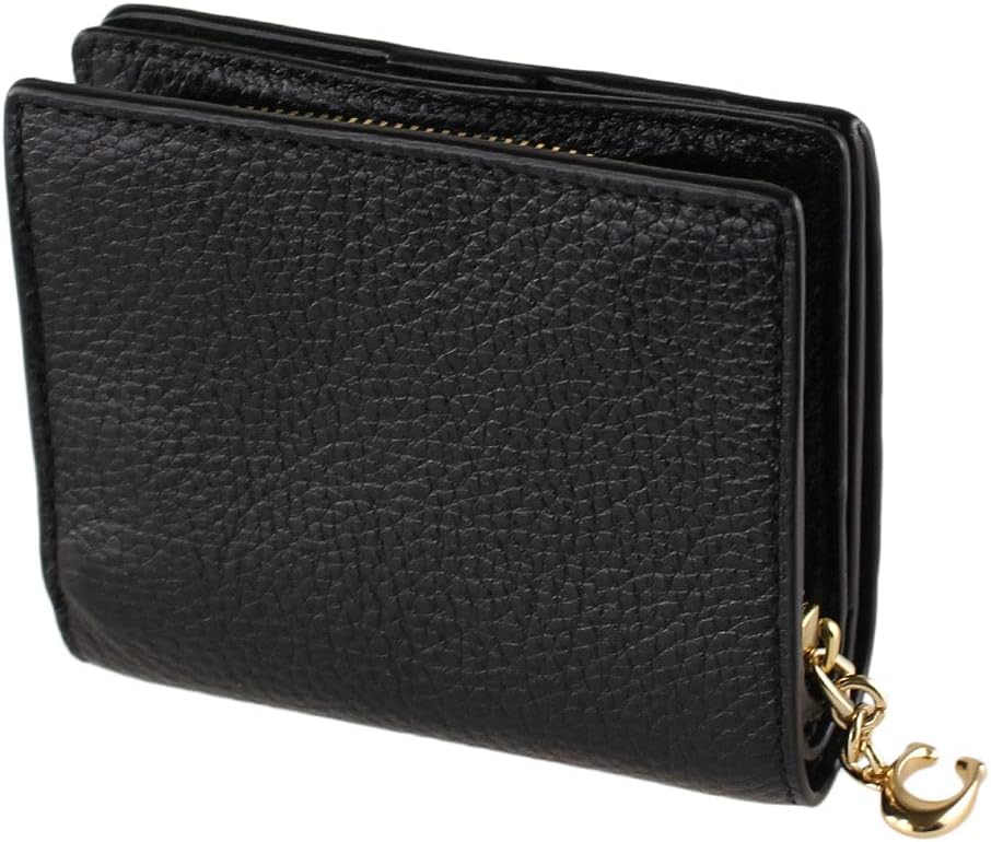 Coach Pebble Leather Snap Wallet Black : Clothing, Shoes & Jewelry