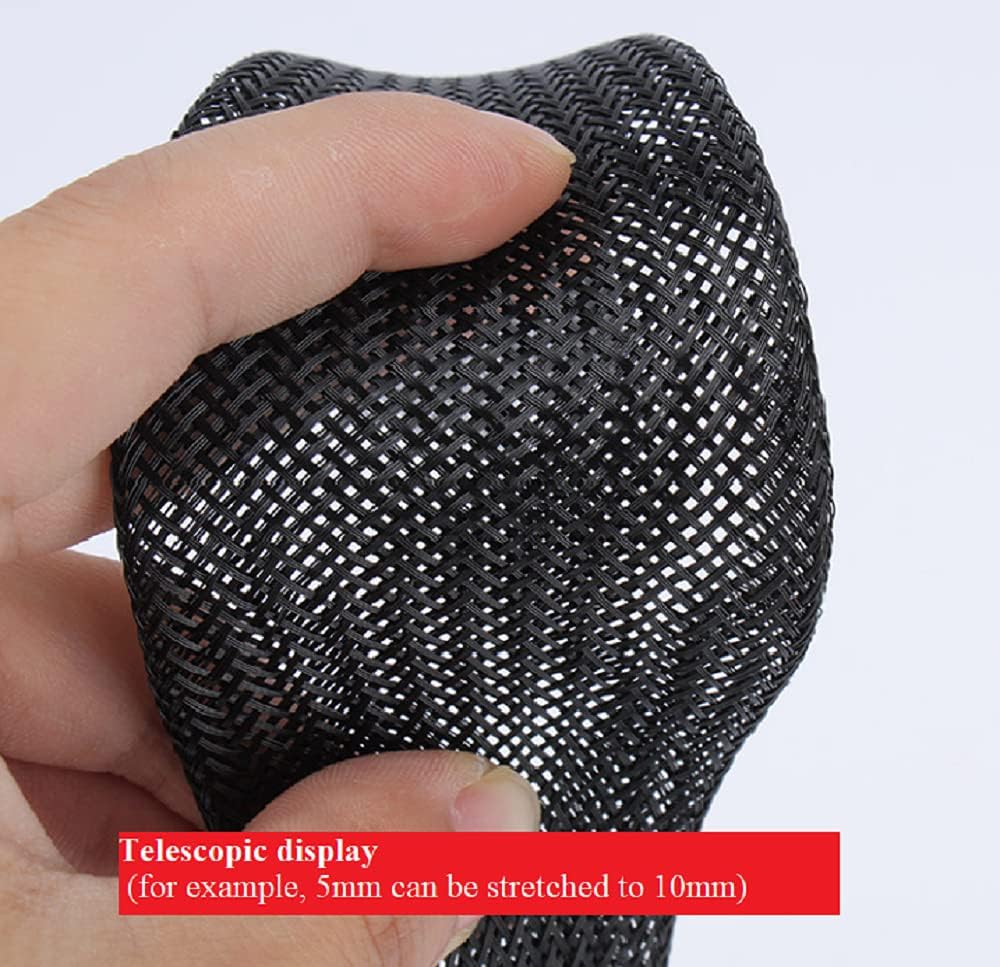 Bettomshin 1Pcs 32.8Ft PET Braided Cable Sleeve, Width 4mm Expandable Braided Sleeve for Sleeving Protect Electric Wire Electric Cable Black and Red : Everything Else