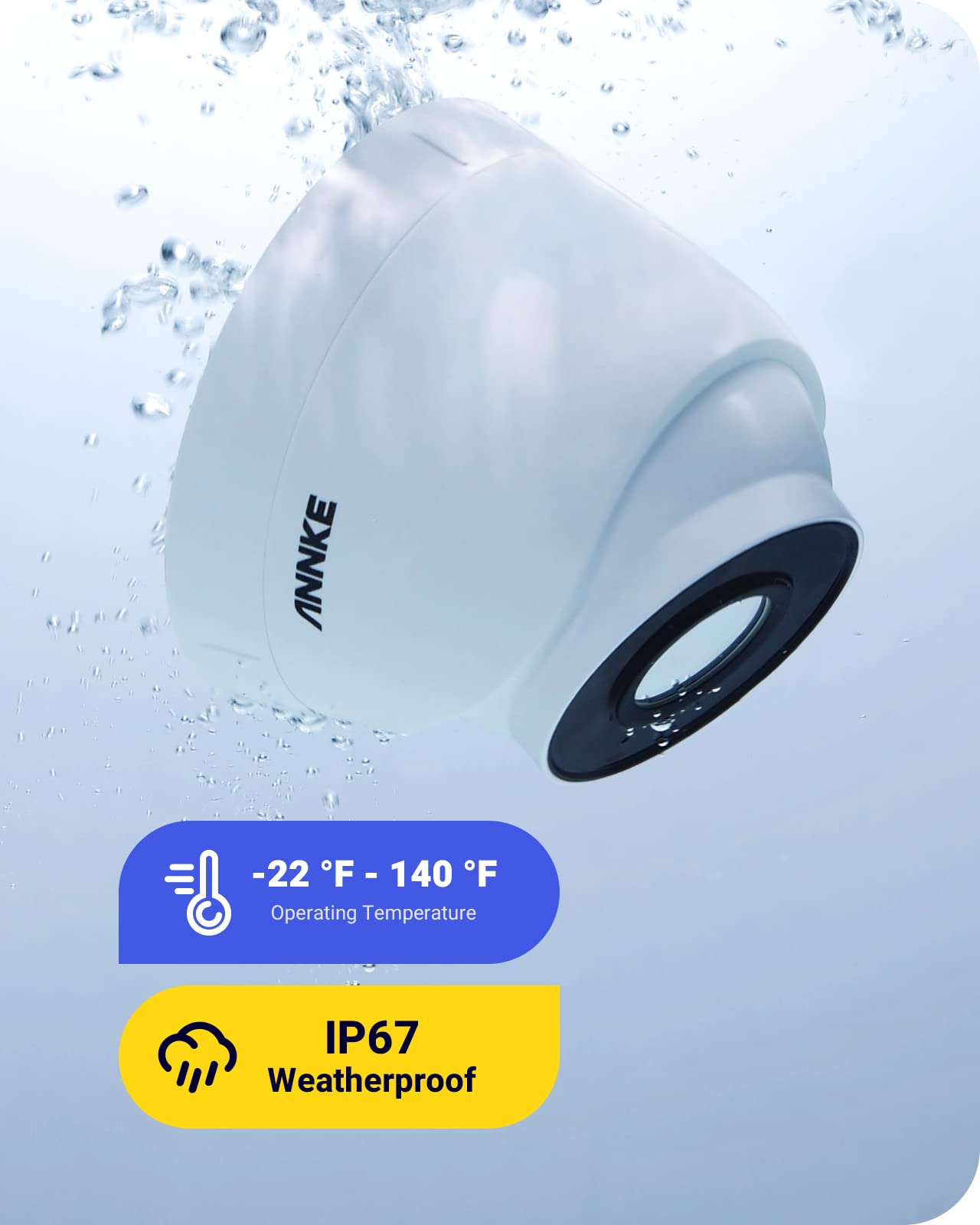 ANNKE H500 5 MP PoE Telecamera di Sorveglianza Set 6 MP 8CH NVR+ 4 X 5 MP PoE IP Camera con Visione Notturna EXIR, H.265 + Registrazione video, compatibile con Alexa, IP67 Impermeabile, registrazione