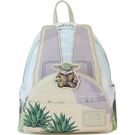 The Loungefly Exclusive: The Mandalorian Grogu StoneGlow in the Dark Mini Backpack