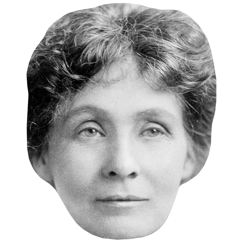 Emmeline Pankhurst (BW) Celebrity Mask, Flat Card Face, Fancy Dress Mask