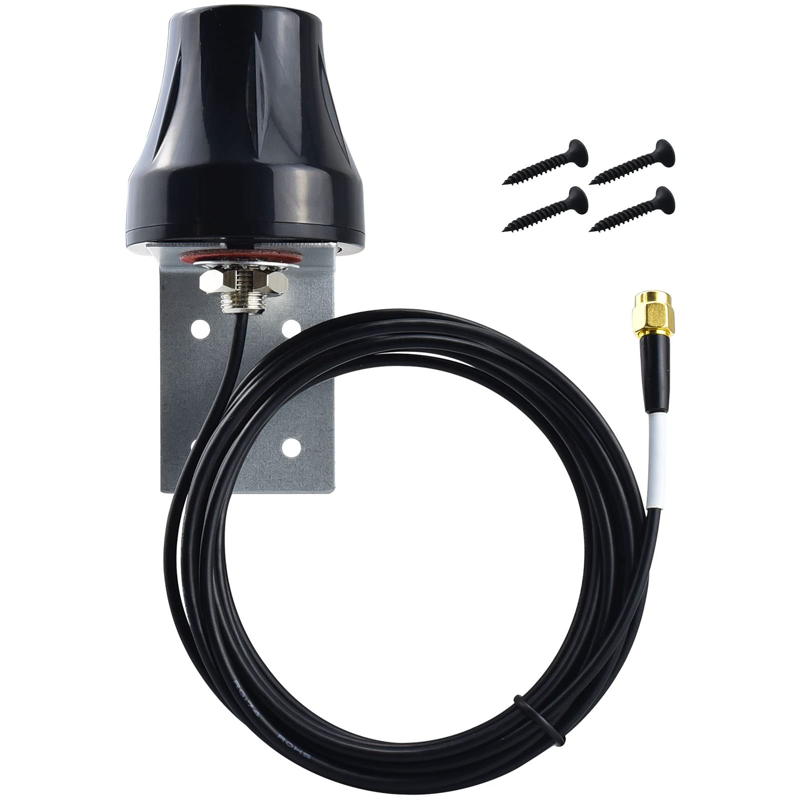 Kaunosta 4G LTE Outdoor Wall Mount Waterproof Antenna SMA Male with 3M Injection Molded RG174 Cable for Verizon AT&T T-Mobile Sprint 4G LTE Router Gateway Modem Cellular Trail Camera Spypoint Tactacam