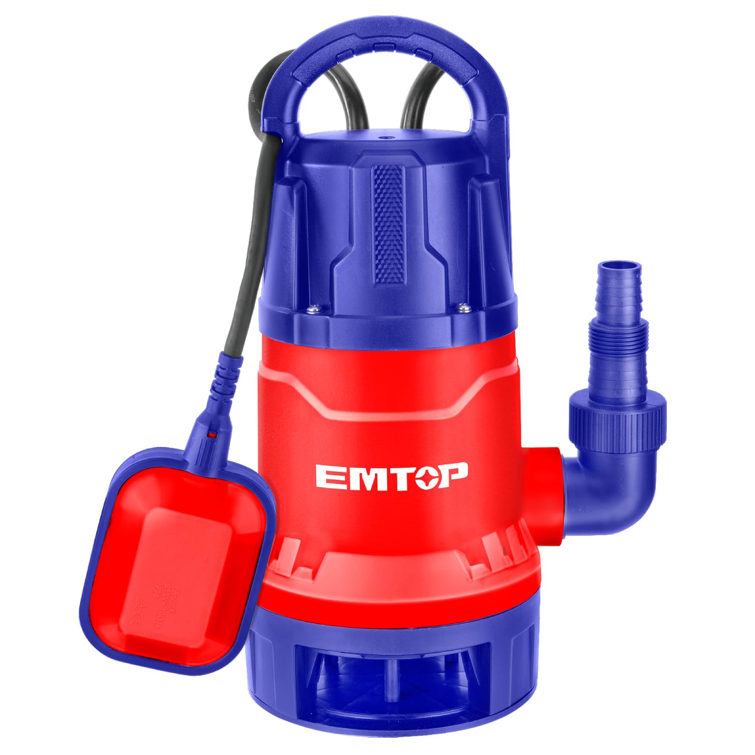 EMTOP - Bomba electrica 1" sumergible aguas suci | 750 W | 1" | Diseño Ligero y Manejable para Mayor Comodidad | Para Trasvase de Agua Limpia o Sucia en Jardín, Hogar y Riego | Diseño Funcional